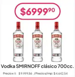 Hergo Smirnoff vodka clásico oferta