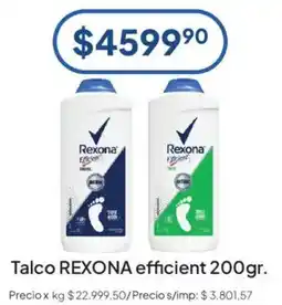 Hergo Rexona talco efficient oferta