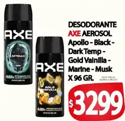 Supermercados Mariano Max Axe desodorante aerosol oferta
