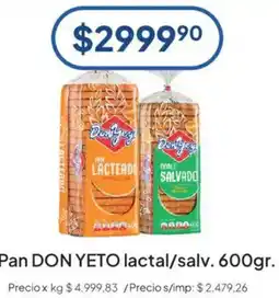 Hergo Don yeto pan lacteado / pan doble salvado oferta