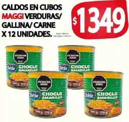 Supermercados Mariano Max Maggi caldos en cubos verduras/gallina/carne oferta