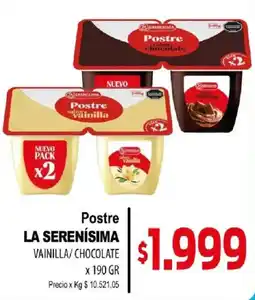 Supermercados Mariano Max La serenisima postre vainilla chocolate oferta