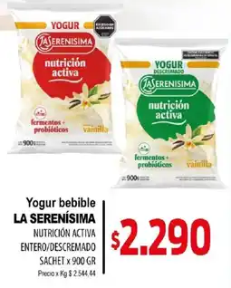Supermercados Mariano Max La serenisima yogur bebible nutricion activa entero/descremado oferta