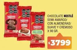 Supermercados Mariano Max Nestlé chocolate semi amargo con almendras suave y cremoso oferta