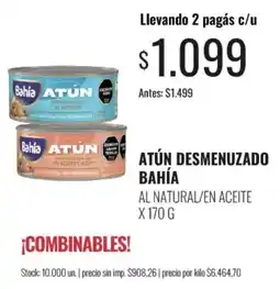 Supermercados Tadicor Bahía atún desmenuzado al natural/en aceite oferta