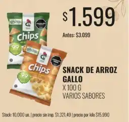 Supermercados Tadicor Gallo snack de arroz varios sabores oferta