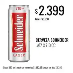 Supermercados Tadicor Schneider cerveza oferta