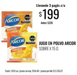 Supermercados Tadicor Arcor jugo en polvo oferta