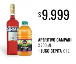 Supermercados Tadicor Campari aperitivo + jugo cepita oferta