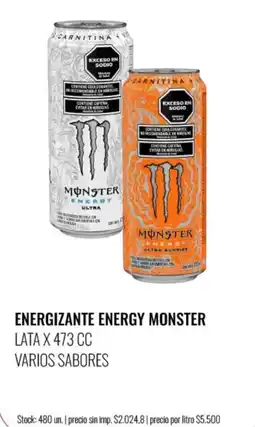 Supermercados Tadicor Monster energizante energy monster oferta