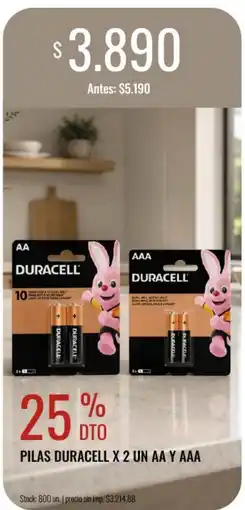 Supermercados Tadicor Duracell pilas x 2 un aa y aaa oferta