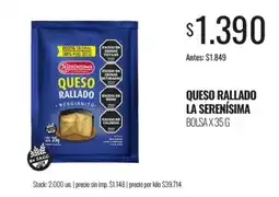 Super MAMI La serenisima queso rallado reggianito oferta