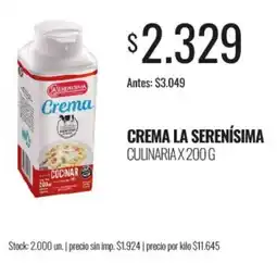 Super MAMI La serenisima crema culinaria oferta