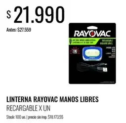 Super MAMI Rayovac linterna manos libres recargable oferta