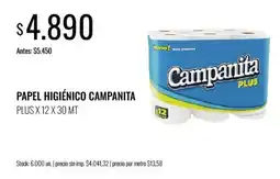 Supermercados Tadicor Campanita papel higiénico plus oferta