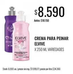 Supermercados Tadicor Elvive crema para peinar oferta