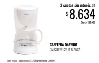 Supermercados Tadicor Daewoo cafetera oferta