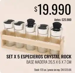 Supermercados Tadicor Crystal rock especieros oferta