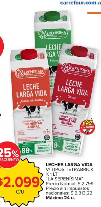 La serenisima leches larga vida