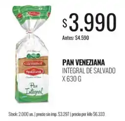 Supermercados Tadicor Cornullo Veneziana pan integral oferta
