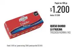 Supermercados Tadicor La paulina queso danbo tradicional oferta