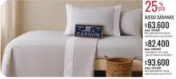 Supermercados Tadicor Cannon juego sábanas oferta