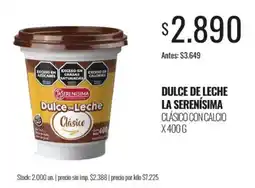Supermercados Tadicor La serenisima dulce de leche clasico con calcio oferta