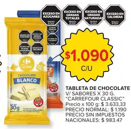 Carrefour Express Carrefour classic tableta de chocolate oferta