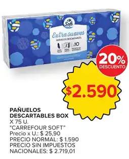 Carrefour Express Carrefour soft pañuelos descartables box oferta