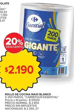 Carrefour Express Carrefour essential rollo de cocina maxi blanco oferta