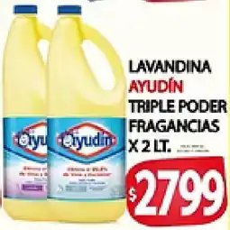 Supermercados Becerra Ayudin lavandina triple poder fragancias oferta