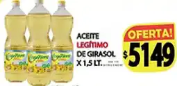 Supermercados Becerra Aceite legítimo de girasol oferta