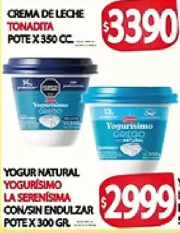 Supermercados Becerra Tonadita crema de leche oferta