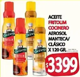 Supermercados Becerra Fritolim aceite cocinero aerosol manteca/ clásico oferta