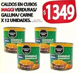 Supermercados Becerra Maggi caldos en cubos verduras/ gallina/carne oferta