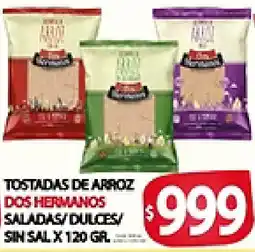 Supermercados Becerra Dos hermanos tostadas de arroz oferta