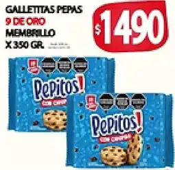 Supermercados Becerra Pepitos! galletitas pepas 9 de oro membrillo oferta