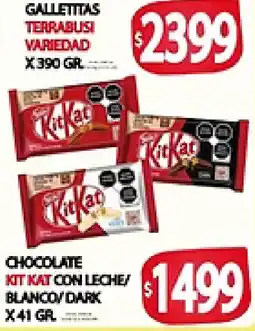 Supermercados Becerra Kit kat chocolate con leche/ blanco/ dark oferta