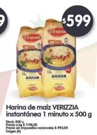 VERIZZIA Harina de maíz instantánea 1 minuto