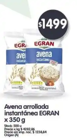 Supermercados Buenos Días EGRAN Avena arrollada instantánea oferta