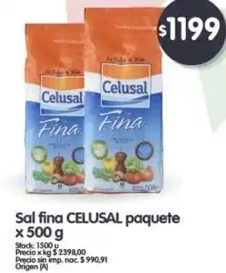 Supermercados Buenos Días CELUSAL Sal fina paquete oferta