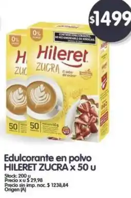 Supermercados Buenos Días HILERET ZUCRA Edulcorante en polvo oferta