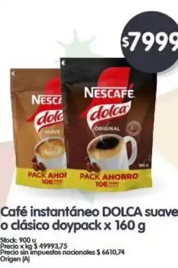 Supermercados Buenos Días DOLCA Café instantáneo suave o clásico doypack oferta