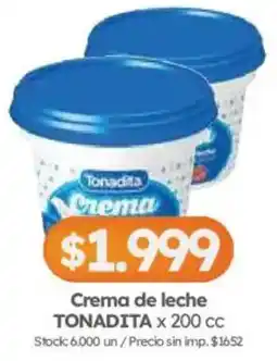 Cordiez Tonadita crema de leche oferta