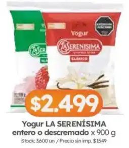 Cordiez La serenisima yogur entero o descremado oferta