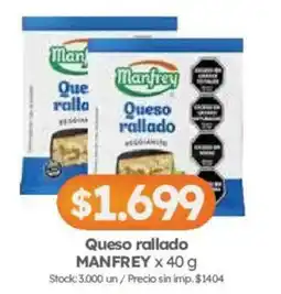 Cordiez Manfrey queso rallado oferta