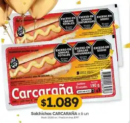 Cordiez Carcaraña salchichas cocidas sin piel oferta