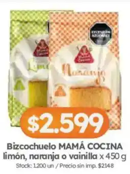 Cordiez Bizcochuelo mamá cocina oferta