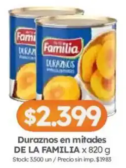 Cordiez Familia duraznos en mitades oferta