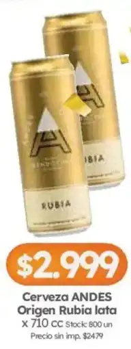 Cordiez Anedes cerveza origen rubia lata oferta